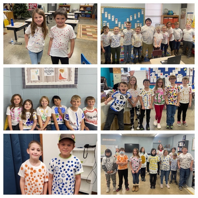 MJ Elementary in their 100 day shirt